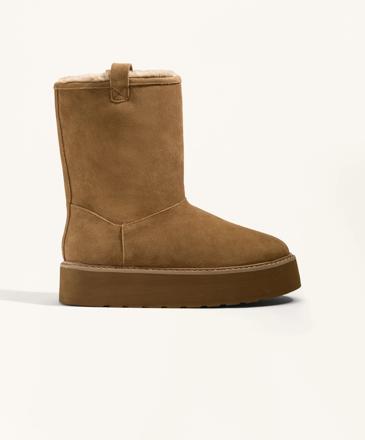 Zara Ботинки-ботильоны на платформе из разделанной кожи