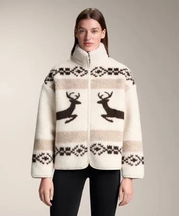 Куртка из искусственного меха оленя с высоким воротом- Заказать в России