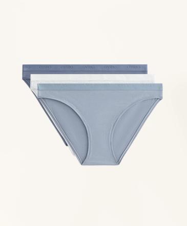 Zara 3 хлопковых трусиков-бикини классического кроя с логотипом