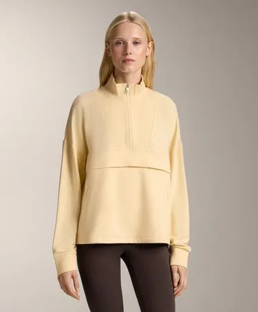 Свитшот с высоким воротником из хлопка и модала- Заказать в России