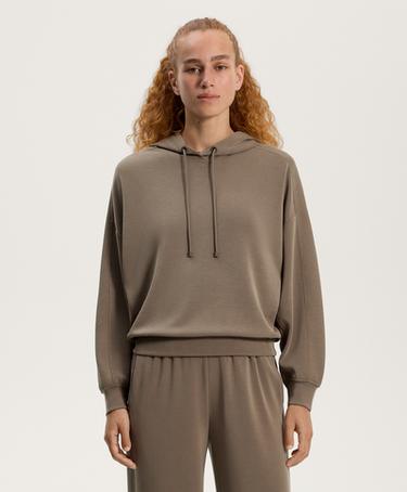 Zara Худи прямого кроя с деталями из ребристой ткани на мягком модале