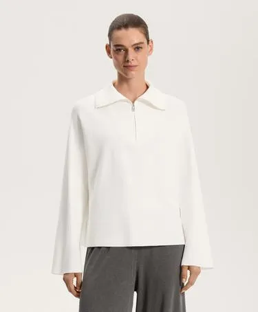 Трикотажный свитер с застежкой-молнией на половину- Заказать в России