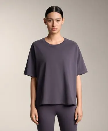 Футболка короткий рукав свободного кроя из хлопкового смесового материала- Заказать в России