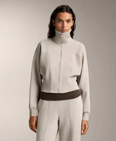 Куртка с высоким воротником с деталями из ребристого модала