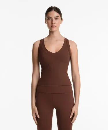 Рубашка-майка из ребристой модальной смеси- Заказать в России