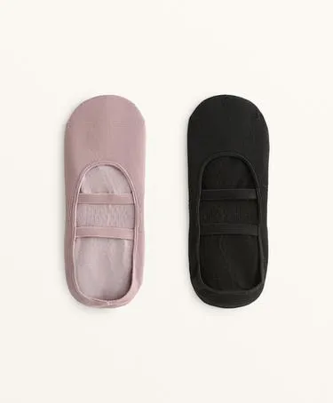 2 пары носков для йоги и пилатеса из полиамидного микса с параллельными ремешками