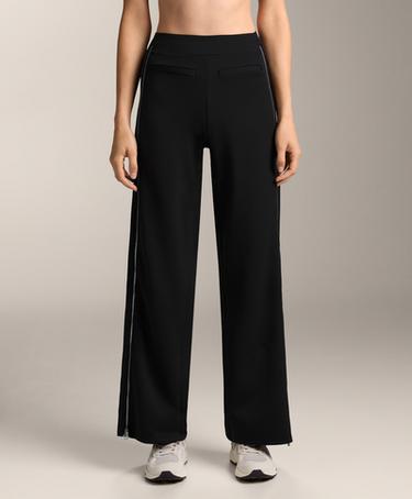 Zara Брюки с высокой талией и полной длиной в эффекте неопрена с молнией