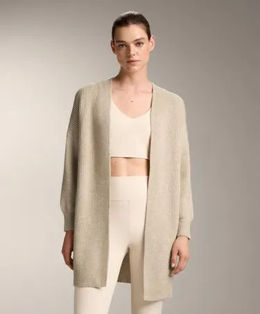 Длинный кардиган из ребристого трикотажа- Заказать в России