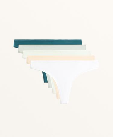 Zara 5 стрингов из хлопкового смесового материала