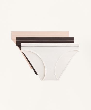 Zara 3 классических трусиков без швов из мягкого материала