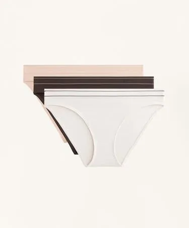 3 классических трусиков без швов из мягкого материала- Заказать в России