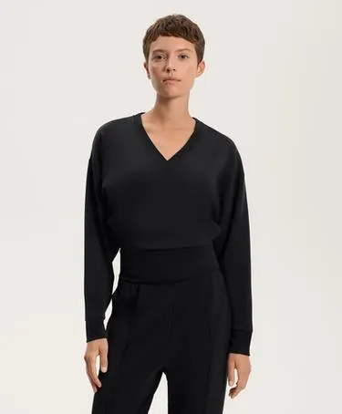 Свитшот с V-образным вырезом и приталенной талией из мягкого модала- Заказать в России