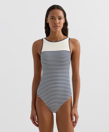 Zara Купальник с галстуком в полоску