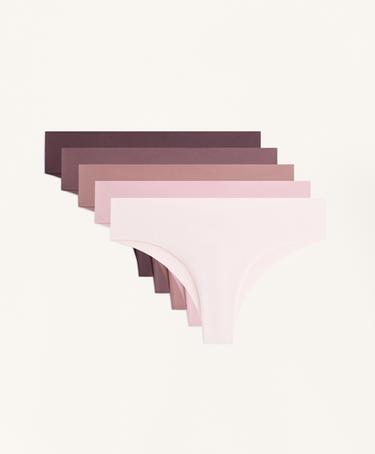 Zara 5 невидимых бразильских трусиков из полиамидного микса