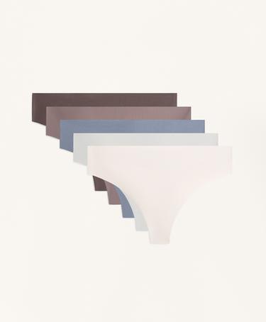 Zara 5 трусиков-тонгов из полиамидного микса с лазерной порезкой