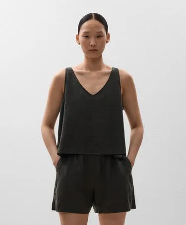 TOP с V-образным вырезом, 100% лен- Заказать в России