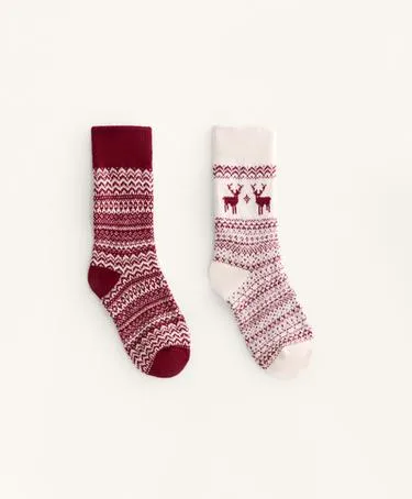 2 пары классических носков с жаккардовым узором