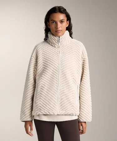 HERRINGBONE FAUX-SHEARLING JACKET