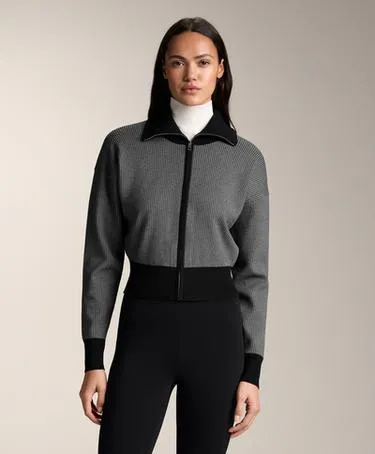 Вязаная куртка с принтом «гусиная лапка»