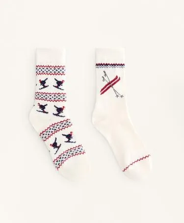 2 пары классических носков с жаккардовым узором- Заказать в России