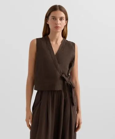 TOP на запах с завязками из 100%-го льна