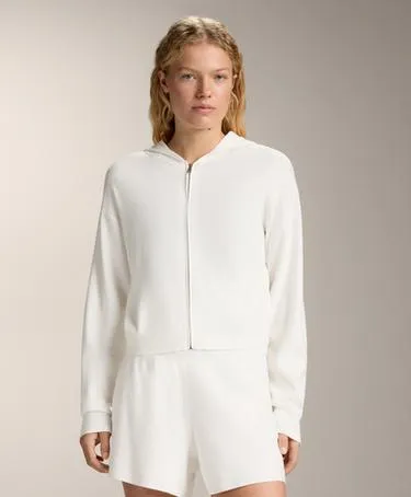 Вязаная куртка с капюшоном, эффект стирки