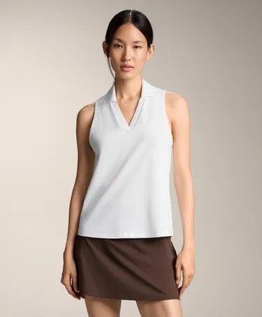 Поло из пике без рукавов