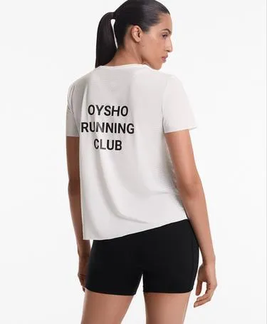 OYSHO RUNNING CLUB FITTED SHORT-SLEEVED TECHNICAL T-SHIRT