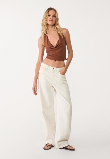 Zara Струящийся топ с горловиной халтер