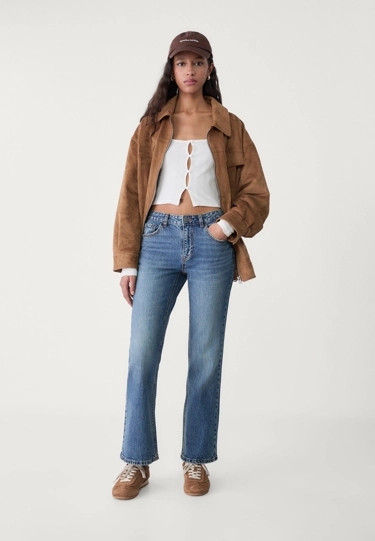 Zara Укороченные расклешенные джинсы