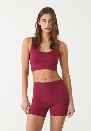 Zara Базовый бесшовный укороченный топ