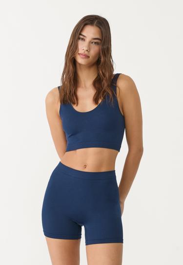 Zara Базовый бесшовный укороченный топ