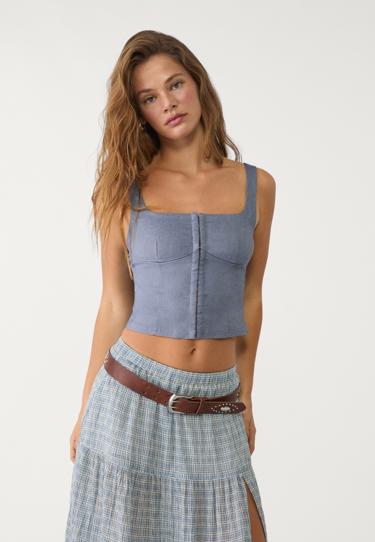 Zara Топ корсетного кроя на бретелях