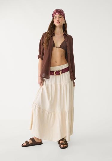 Zara Юбка миди в стиле бохо