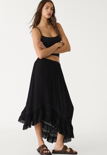 Zara Юбка миди асимметричного кроя с воланами