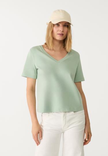 Zara Базовая футболка классического кроя из плотной ткани