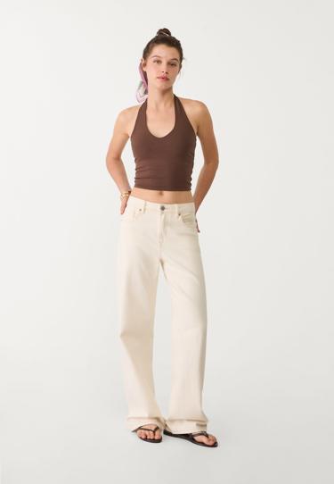 Zara Укороченный топ с горловиной-халтер