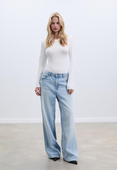 Zara Боди с длинными рукавами из полиамида