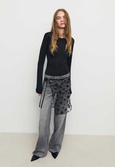 Zara Боди из полиамида с длинным рукавом L06563836