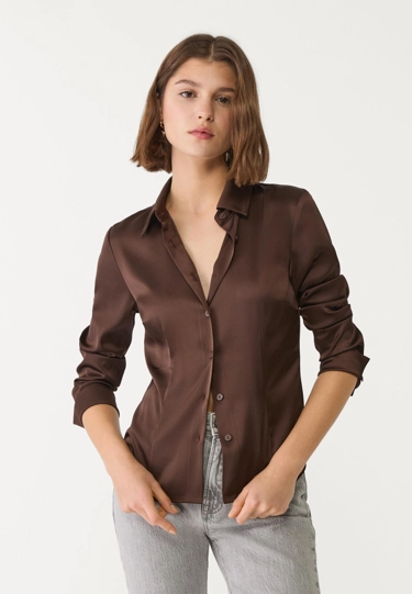 Zara Блузка из атласа приталенная L02002554