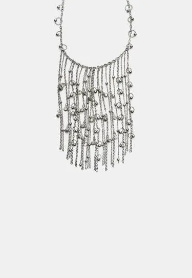 Ожерелье-каскад с бусинами