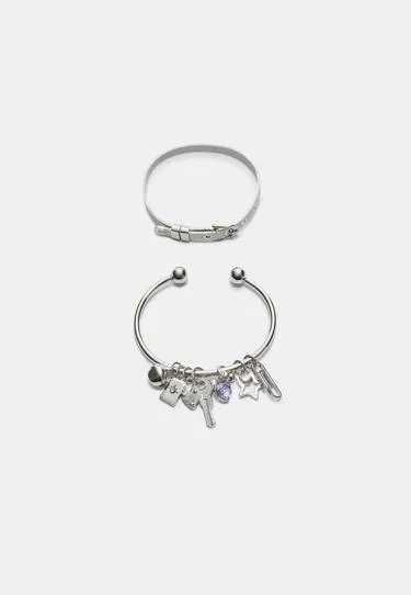 Набор из 2 браслетов с разными подвесками