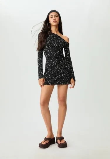 Короткое платье в горошек- Заказать в России