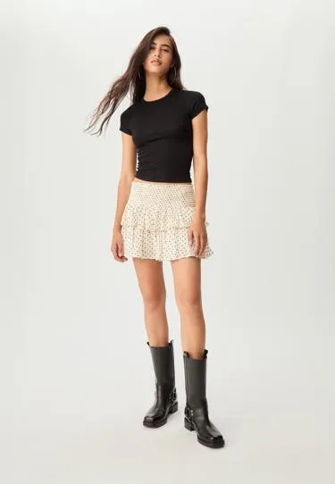 Мини-юбка-брюки с воланами