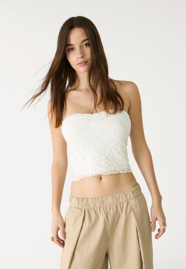 Zara Кружевной топ-бандо