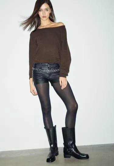 Мини-шорты с вощеным покрытием- Заказать в России