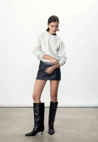 D62 мини-юбка-шорты из искусственной кожи