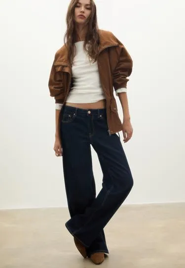 Парка средней длины из искусственной кожи- Заказать в России