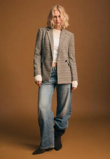 Пиджак классического кроя в клетку- Заказать в России