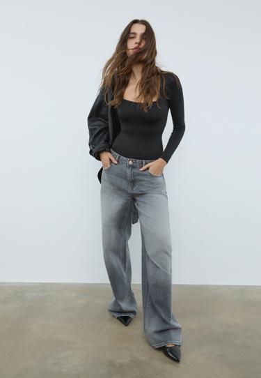 Zara Боди из полиамида с квадратным вырезом